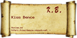 Kiss Bence névjegykártya