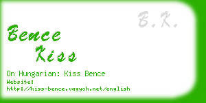 bence kiss business card